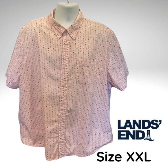Lands' End Other - Lands' End Men's Pink Short Sleeve Shirt - XXL